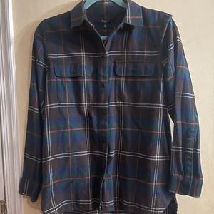 Madewell ex-Boyfriend plaid flannel button down shirt